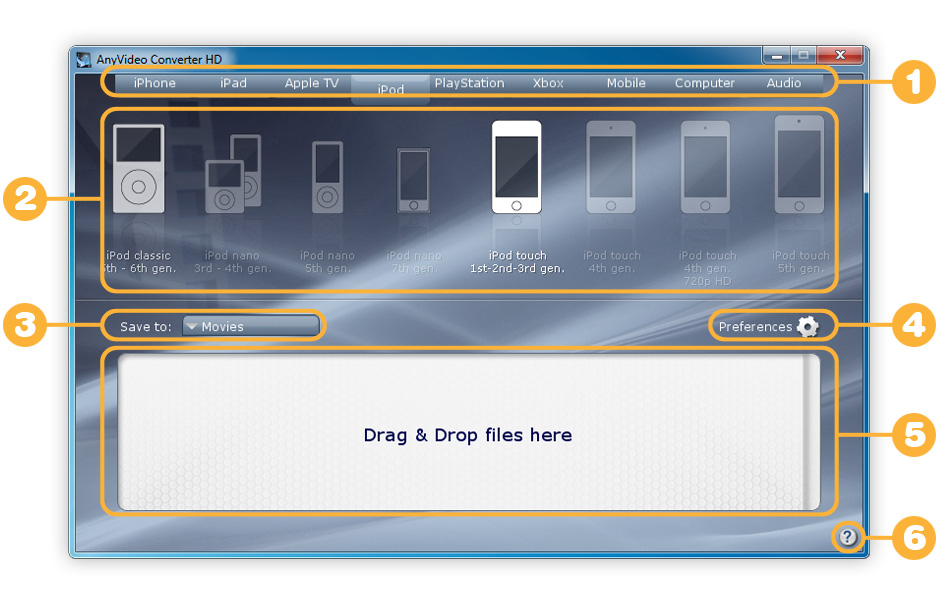 AnyVideo Converter HD - User interface